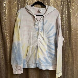 PINK Victorias Secret Pastel Tie Dye Everyday Lounge Zip Hoodie XL